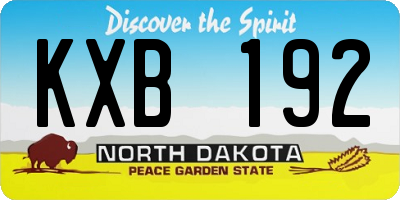 ND license plate KXB192