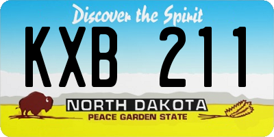 ND license plate KXB211
