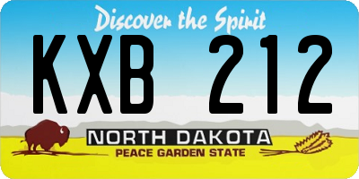 ND license plate KXB212