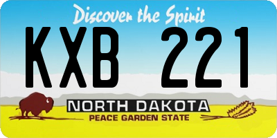 ND license plate KXB221