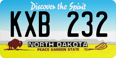 ND license plate KXB232