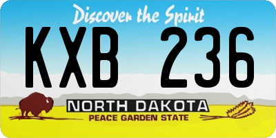 ND license plate KXB236