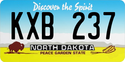 ND license plate KXB237