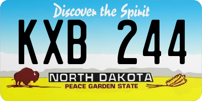 ND license plate KXB244