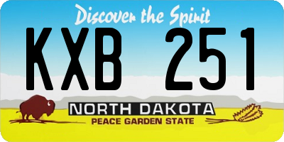 ND license plate KXB251