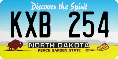 ND license plate KXB254