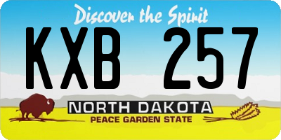 ND license plate KXB257
