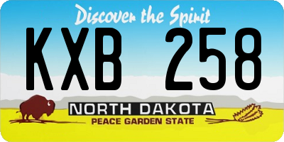 ND license plate KXB258
