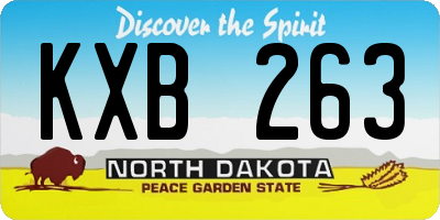 ND license plate KXB263