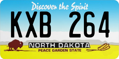 ND license plate KXB264