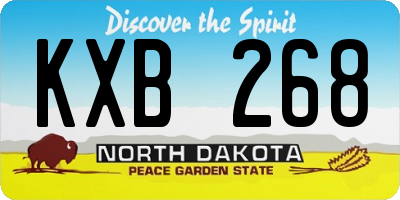 ND license plate KXB268