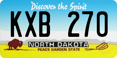 ND license plate KXB270