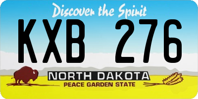 ND license plate KXB276