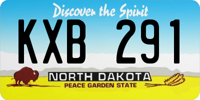 ND license plate KXB291
