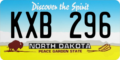 ND license plate KXB296