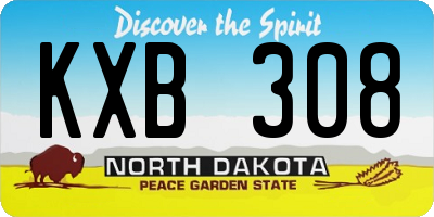 ND license plate KXB308