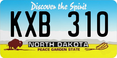 ND license plate KXB310