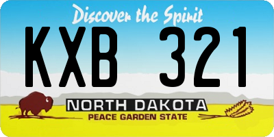 ND license plate KXB321