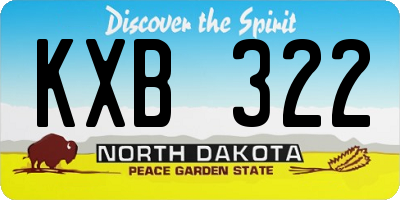 ND license plate KXB322