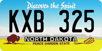 ND license plate KXB325