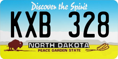 ND license plate KXB328