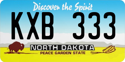 ND license plate KXB333