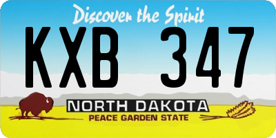 ND license plate KXB347