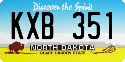 ND license plate KXB351