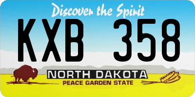 ND license plate KXB358
