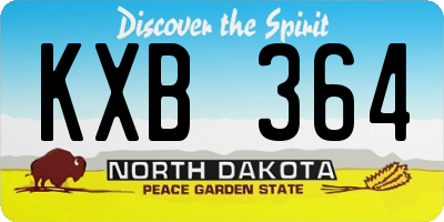 ND license plate KXB364