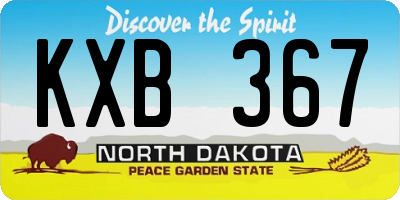 ND license plate KXB367