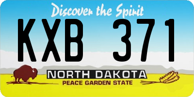 ND license plate KXB371