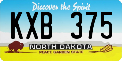 ND license plate KXB375