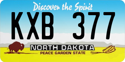 ND license plate KXB377