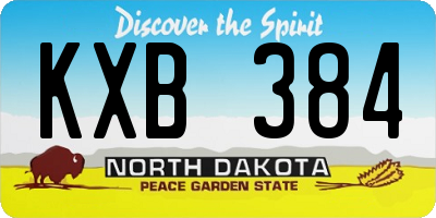ND license plate KXB384