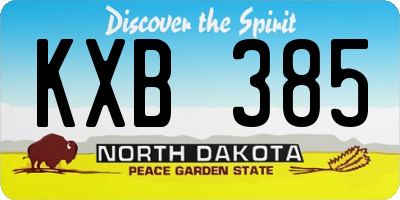 ND license plate KXB385