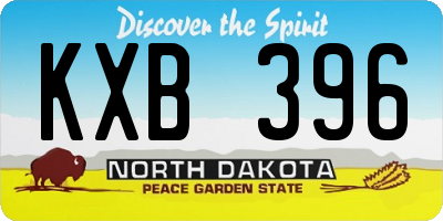 ND license plate KXB396