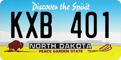 ND license plate KXB401