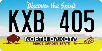ND license plate KXB405