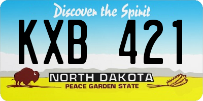 ND license plate KXB421