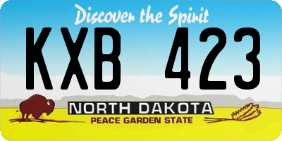 ND license plate KXB423