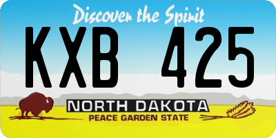 ND license plate KXB425
