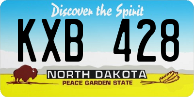 ND license plate KXB428