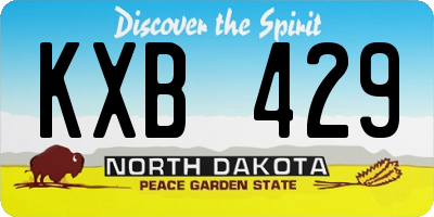 ND license plate KXB429