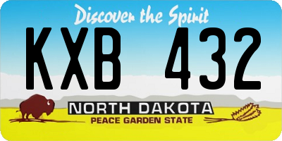 ND license plate KXB432