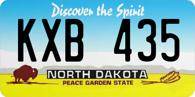 ND license plate KXB435