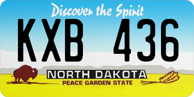 ND license plate KXB436