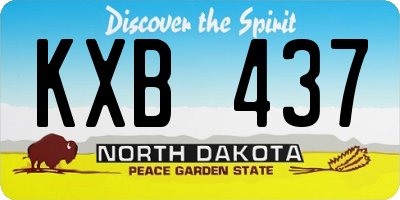 ND license plate KXB437