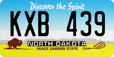 ND license plate KXB439