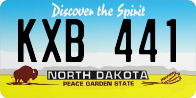 ND license plate KXB441